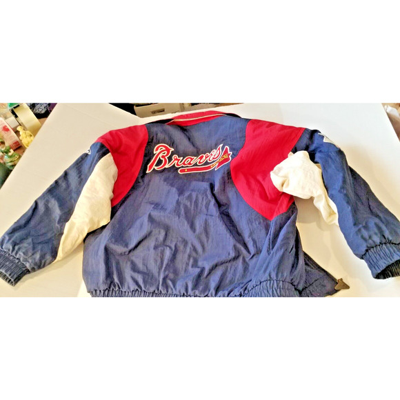Vintage 80's Atlanta Braves Bomber Jacket National League Size L Apex One - Picture 3 of 15